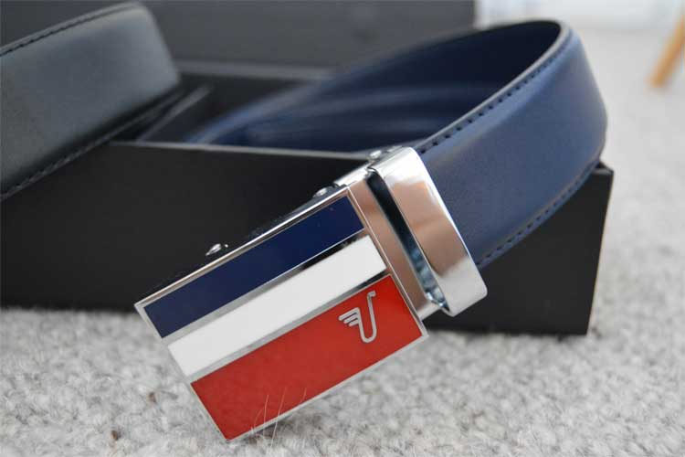 Mission Belt - Americano (Red/White/Blue Buckle on Deep Blue Leather)